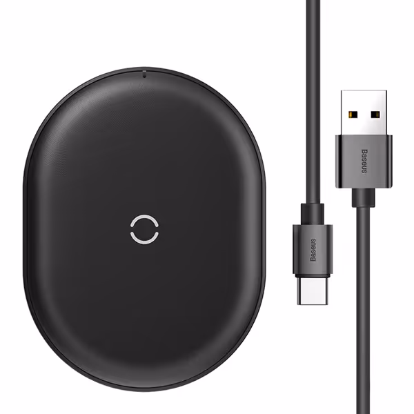 شارژر وایرلس باسئوس Baseus Cobble wireless charger 15W（Qi EPP）Black