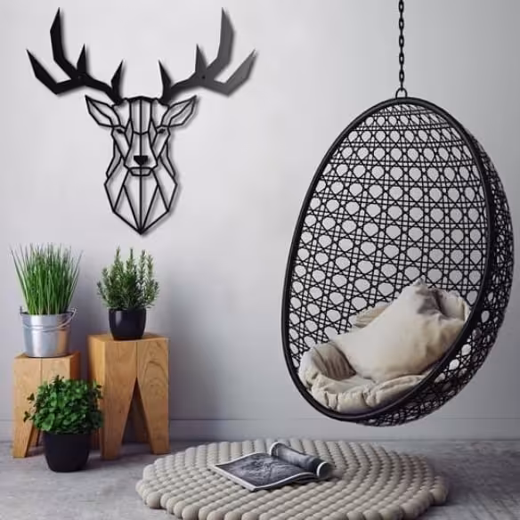 استیکر دیواری چوبی گوزن سایز 60 سانت