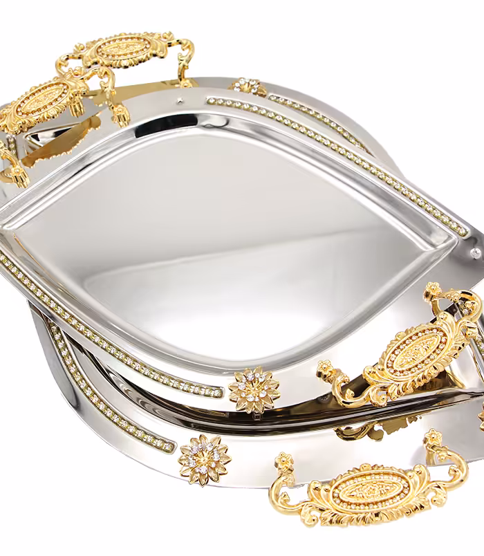 سینی استیل  مجلسی یونی هوم دوسایز010