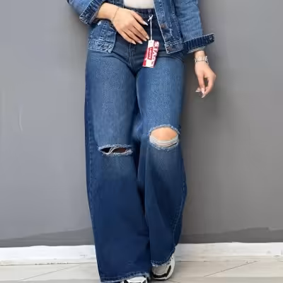 شلوار پلاس بگ زانوزاپدار