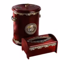 ست سطل و جا دستمال کاغذی چوبی  مدل رویال کد 800