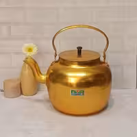 کتری زرد ضخیم 8 لیتری روحی آلومینیومی روی محصول برند مهتاب باکیفیت مقاوم 