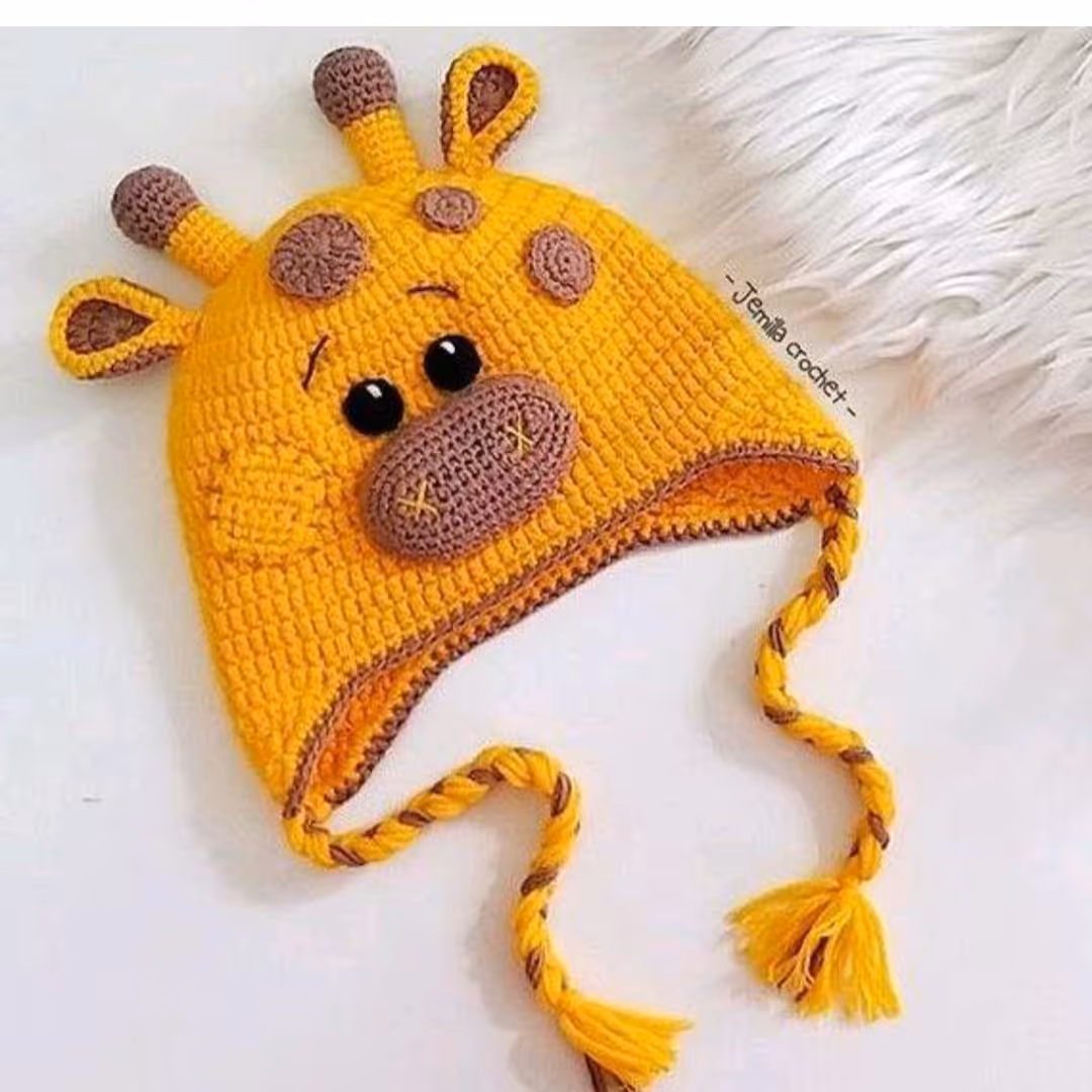 کلاه بچه گانه طرح زرافه (دستبافت)