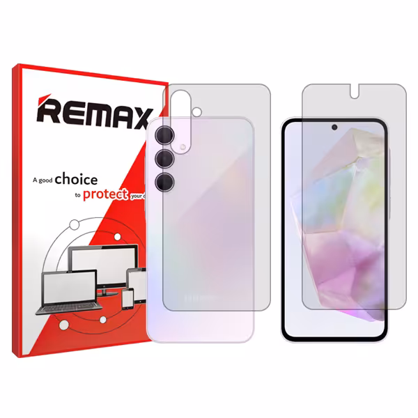 گلس صفحه نمایش و پشت گوشی سامسونگ Galaxy A35 مدل شفاف برند ریمکس کد SS