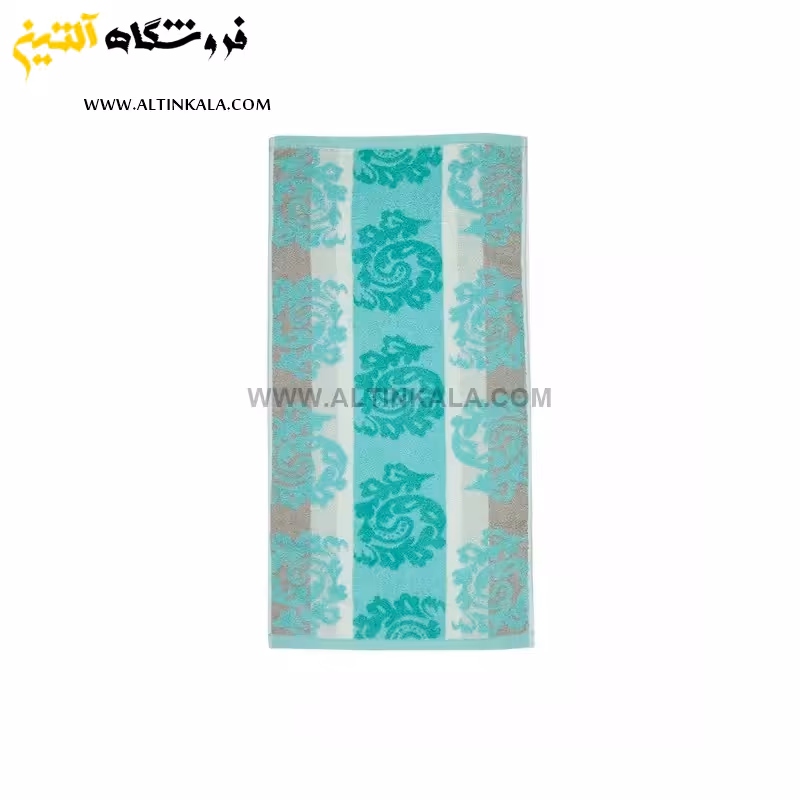 حوله دستی برق لامع مدل بهارک فیروزه ای 40×80
