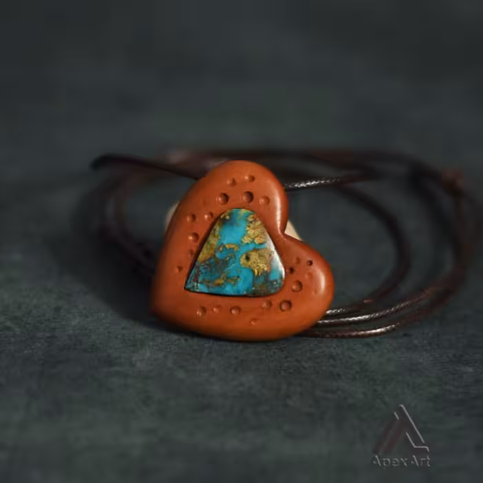 گردنبند فیروزه طرح قلب