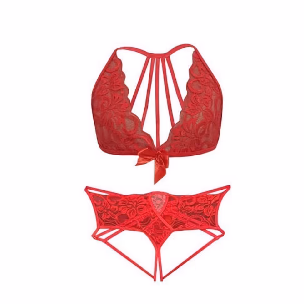 ست فانتزی پشت عنکبوتی جذاب، فری سایز، در دو رنگ مشکی و قرمز