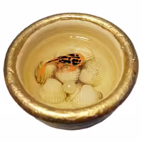 حوض ماهی سه بعدی سفالی طرح پیاله طلایی