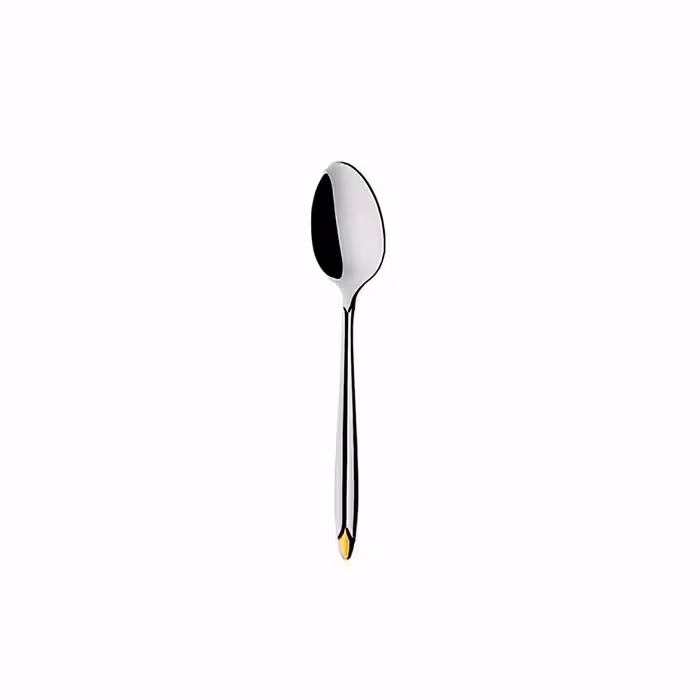 قاشق چای خوری 6 نفره ناب استیل طرح پالرمو دور طلایی (6 پارچه)