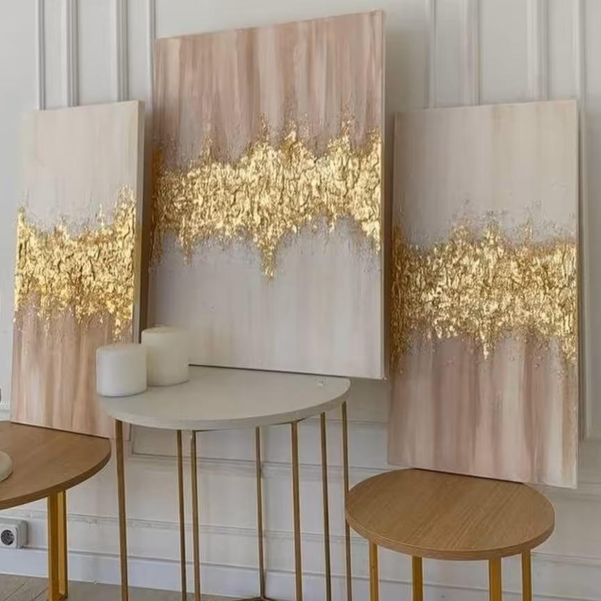 تابلو دکوراتیو مدرن ورقطلا چند تکه