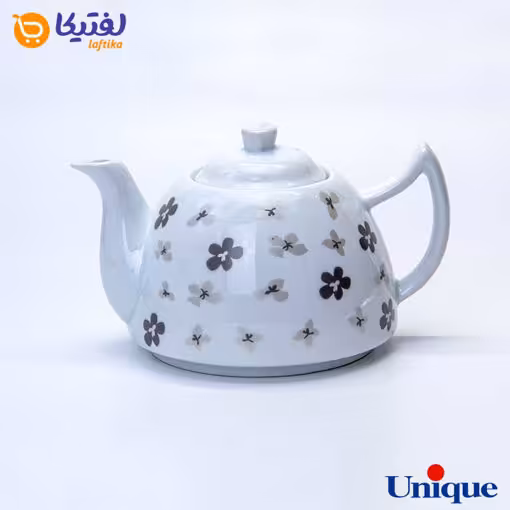 قوری چینی یونیک مدل گل طوسی UN-7547