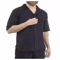 پیراهن مردانه آستین کوتاه مشکی آر ان اس RNS کد 12202331