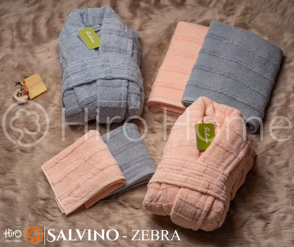 ست حوله عروس و داماد سالوینو طرح زبرا