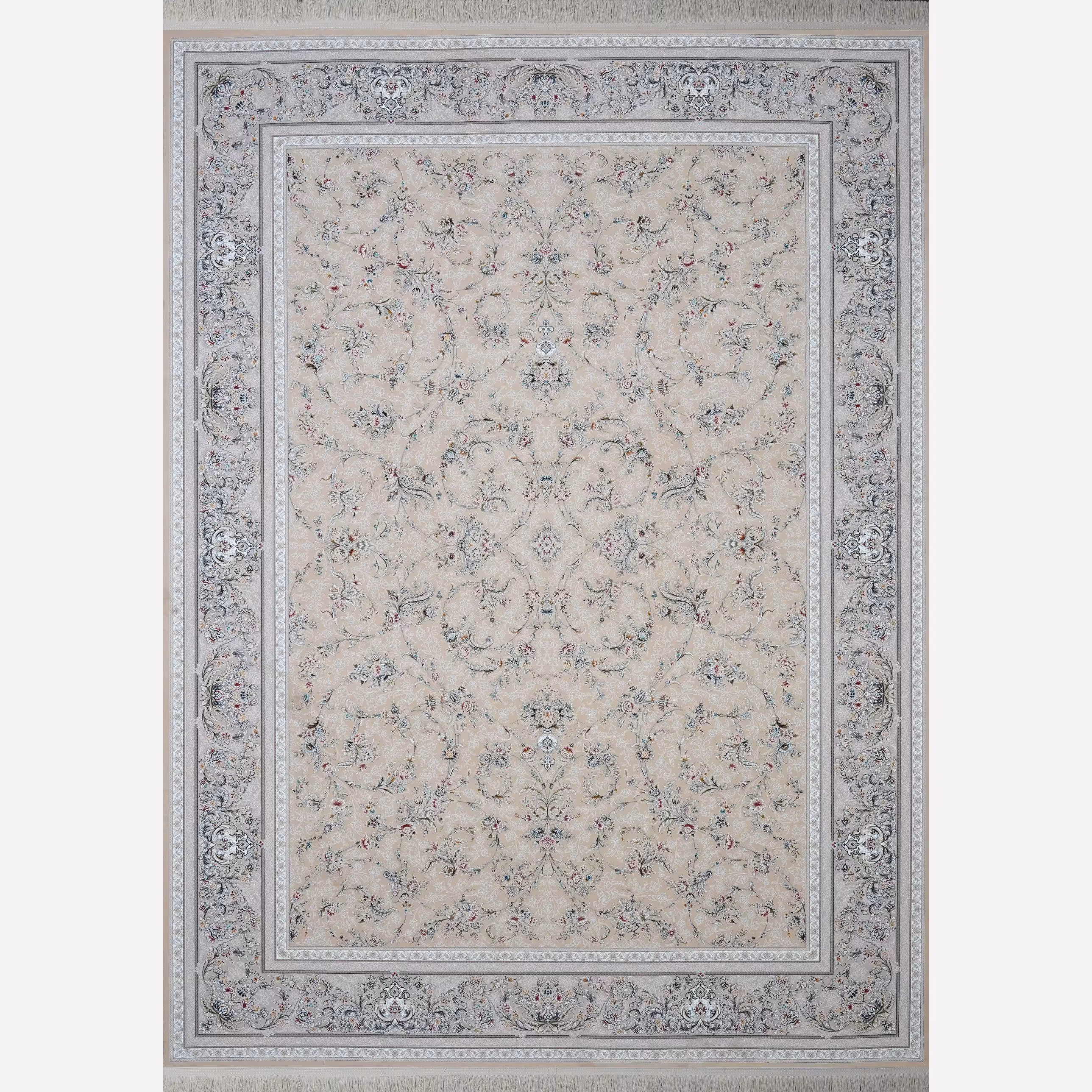 فرش پاتریس 1200شانه گل برجسته طرح2549 بژ