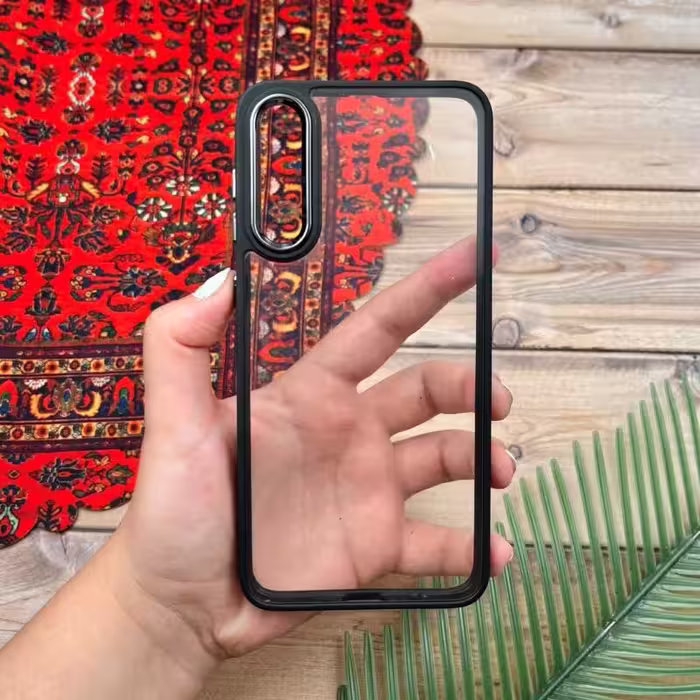 قاب گوشی Galaxy A30S - Galaxy A50S - Galaxy A50 سامسونگ متال شفاف مشکی کد 77547