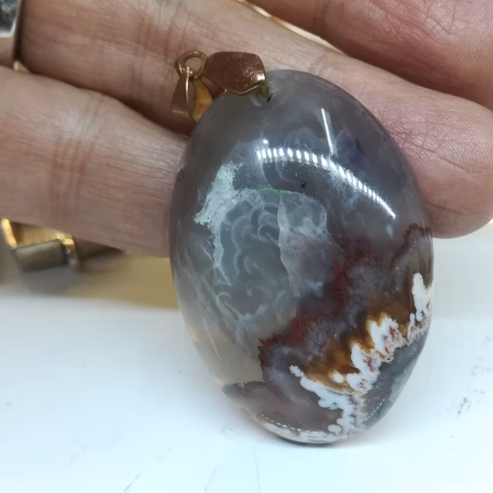 عقیق منظره طرح گل