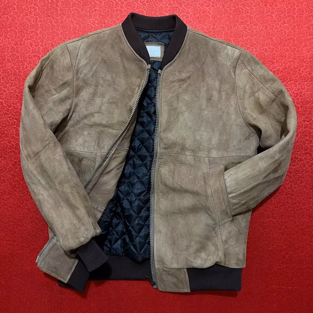 کاپشن خلبانی چرم جیر  گاوی اسپانیایی