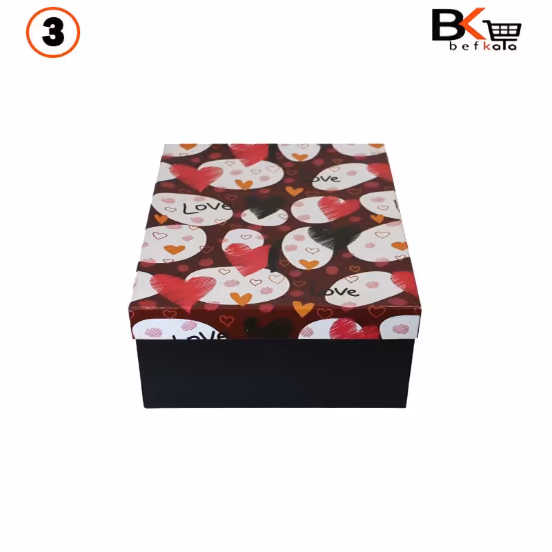 باکس کادویی مستطیلی  طرح Love سایز بزرگ  کد59 سایز سه