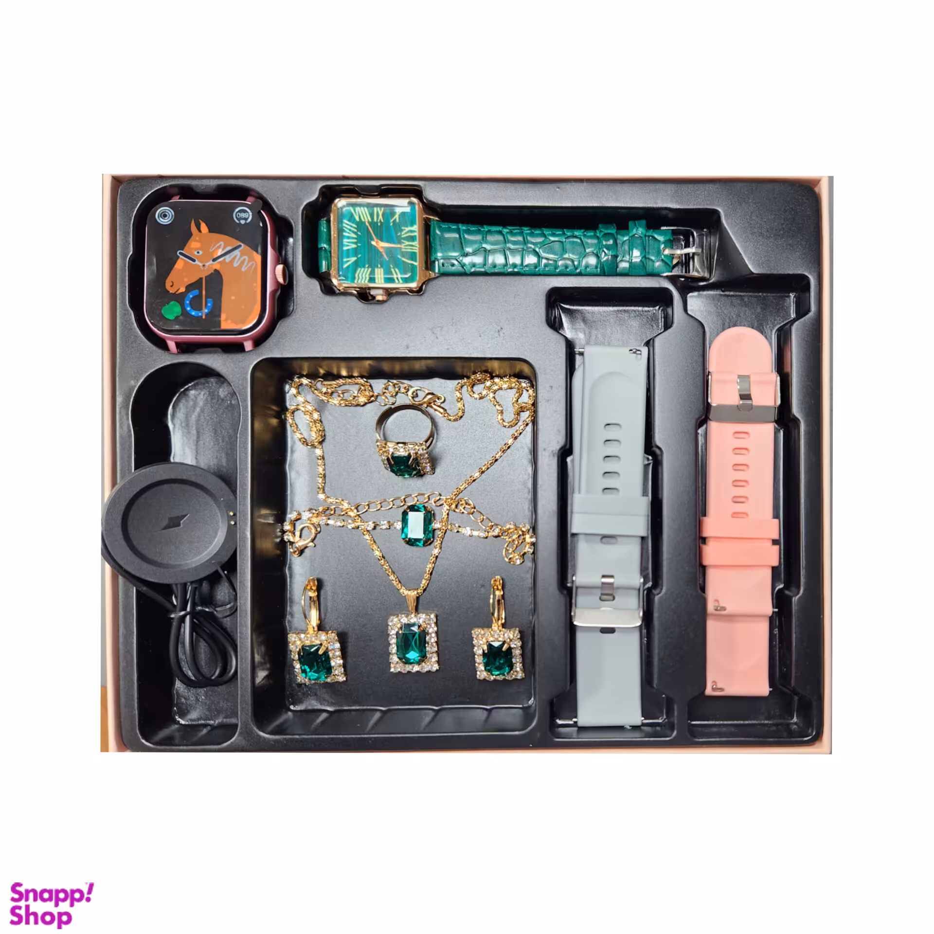 ست ساعت هوشمند مدل JR-X30 به همراه دو بند و ست ساعت و سرویس زیورآلات