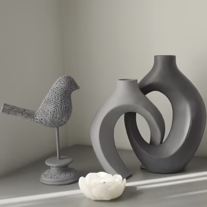 ست گلدان دکوری مدل دوقلو به همراه گنجشک