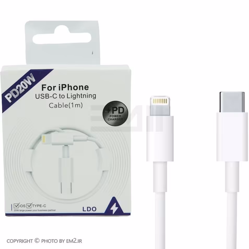 کابل سر کارتنی تایپ سی به آیفون PD20W