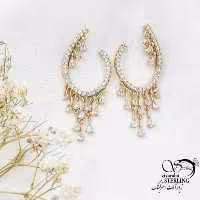 گوشواره کلاسیک آویز جواهری برند ژوپینگ کد 17621