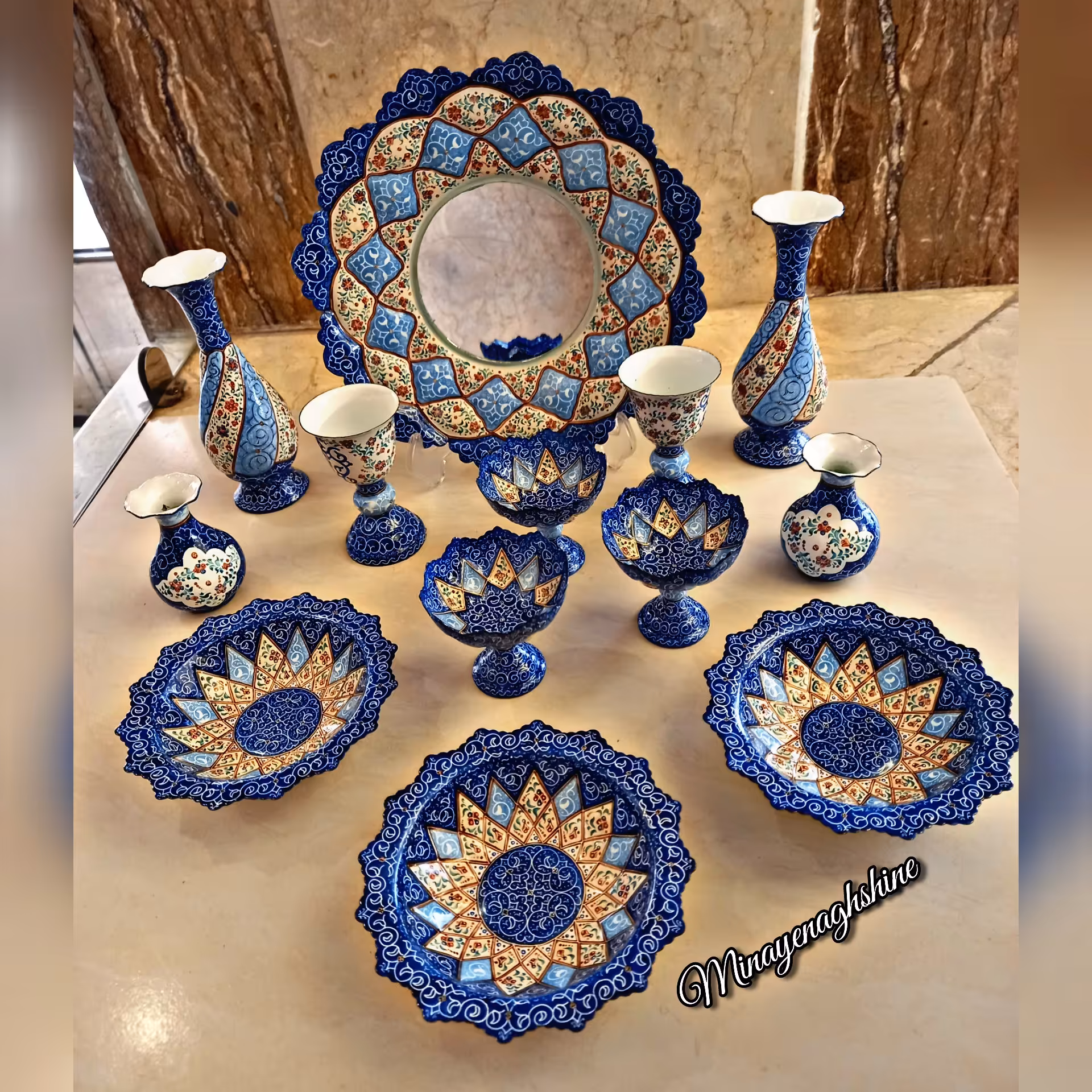 هفتسین مسی میناکاری هنردست