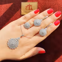 نیمست خورشیدی نقره 925 ابکاری طلا مشابه جواهر