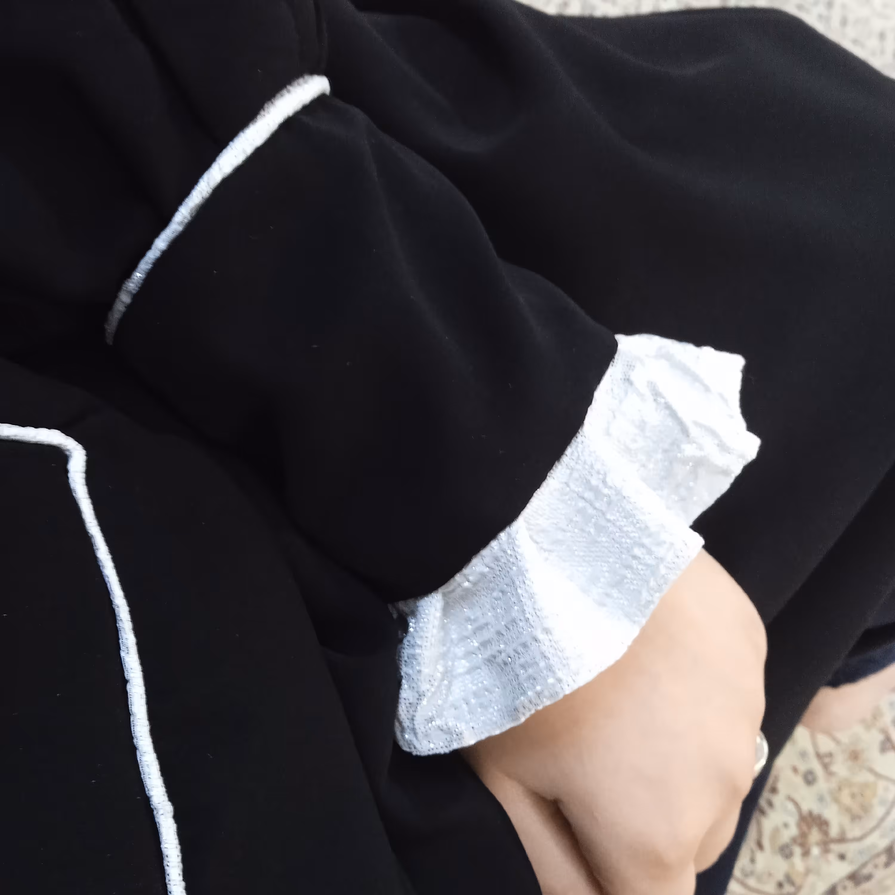 مانتو عبایی مچ پیله ژاکارد لمه دار
