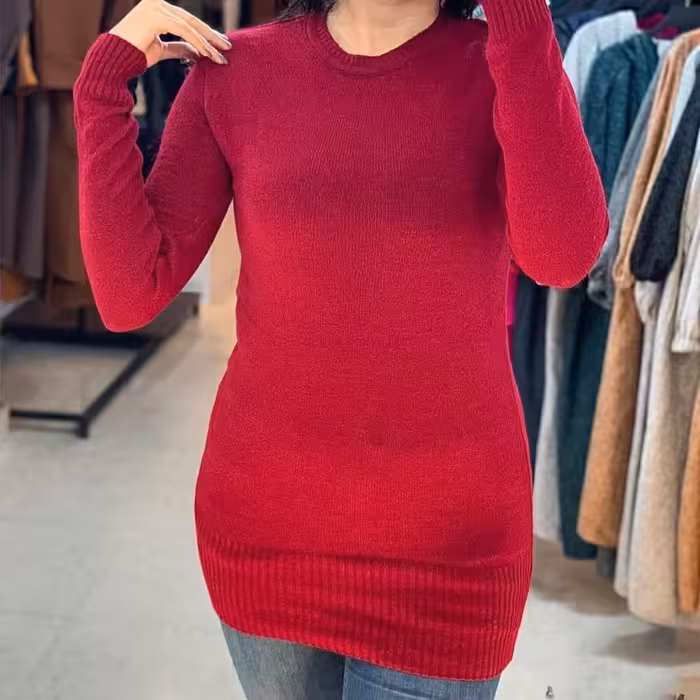 تونیک بافت زنانه جنس بافت بوکله با نخ ترک درجه یک 