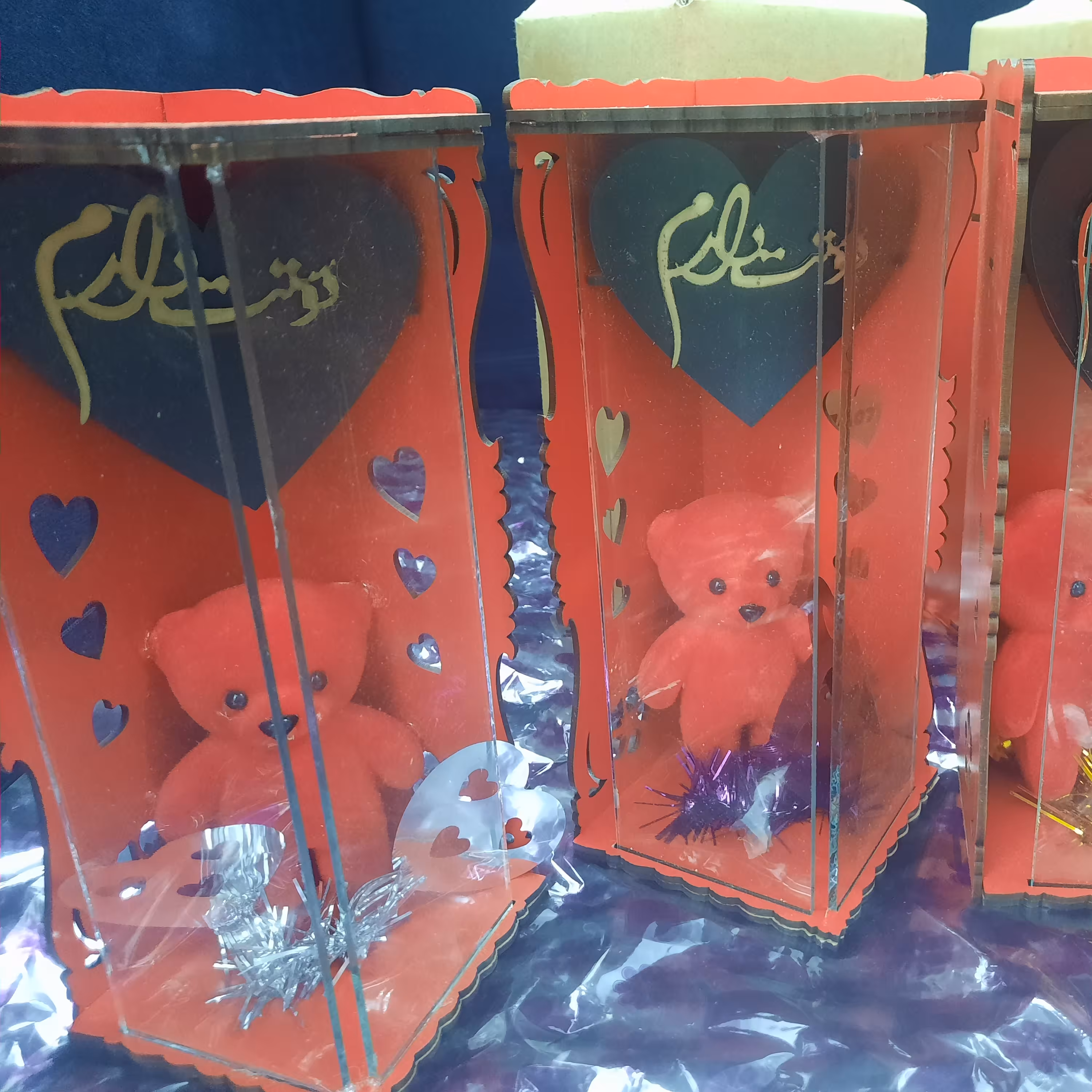 باکس چوبی کادویی و دکوری عروسک خرسی