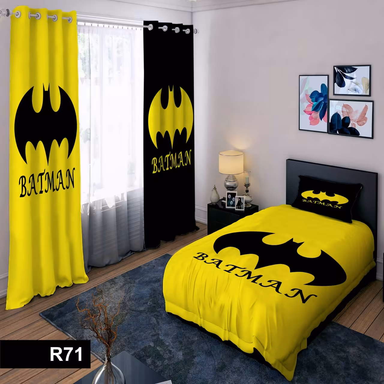 رو تختی یک نفره سه بعدی طرح بتمن