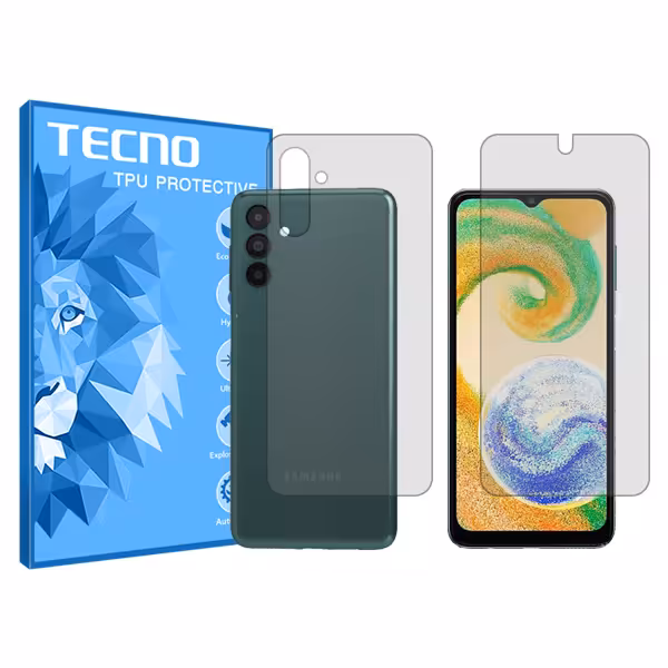 گلس صفحه نمایش و پشت گوشی سامسونگ Galaxy A04s مدل شفاف برند تکنو کد SS