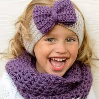 هدبند و شالگردن رینگی دستبافت دخترانه گالری آفتابگردون