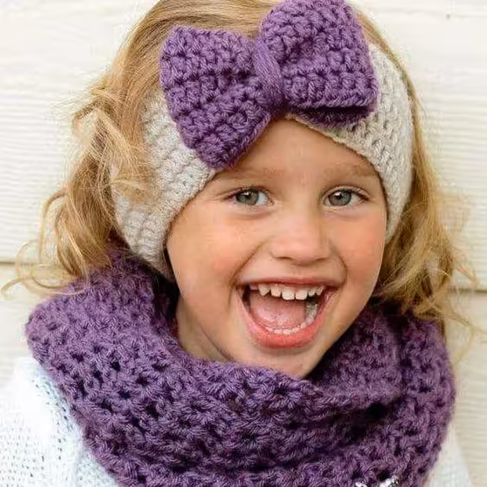 هدبند و شالگردن رینگی دستبافت دخترانه گالری آفتابگردون