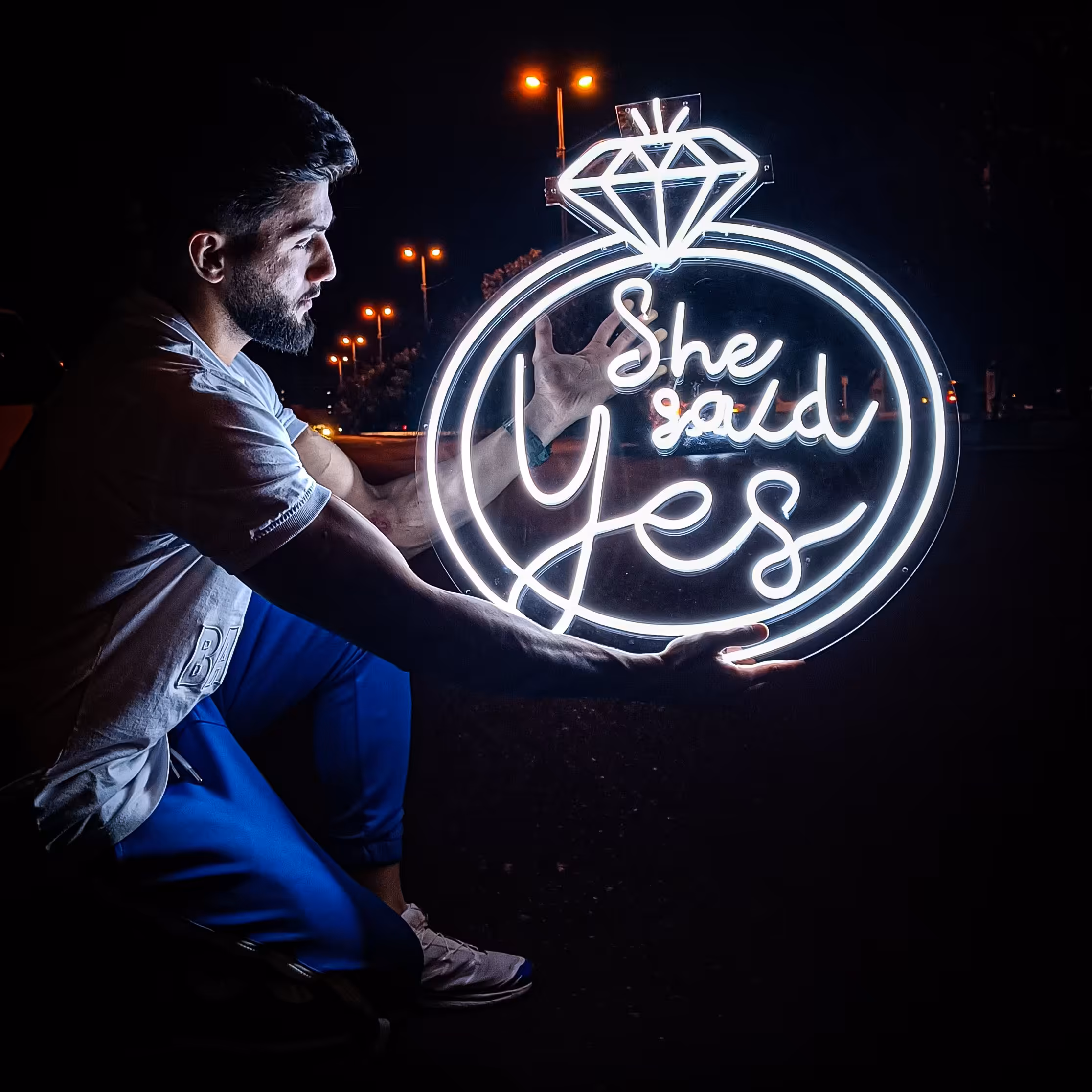 تابلو نئون طرح She said yes