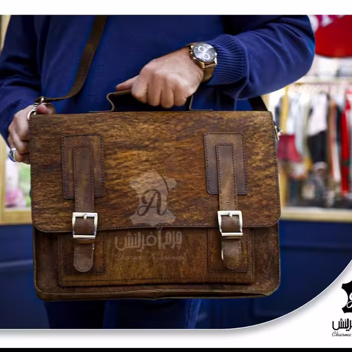 کیف دیپلمات چرم طبیعی دست دوز پر کاربرد