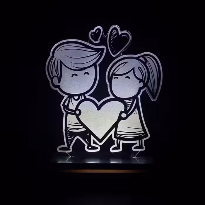 چراغ خواب طرح عاشقانه با هم کد SUN125 مدل کلید دار سان لیزر