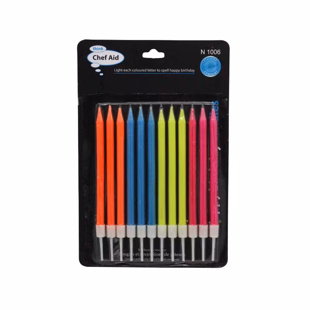 شمع 12 عددی رنگارنگ (شمع تولد.شمع قلمی .شمع پیچ پیچی.شمع فانتزی. شمع رو کیکی .شمع جذاب. شمع جدید)