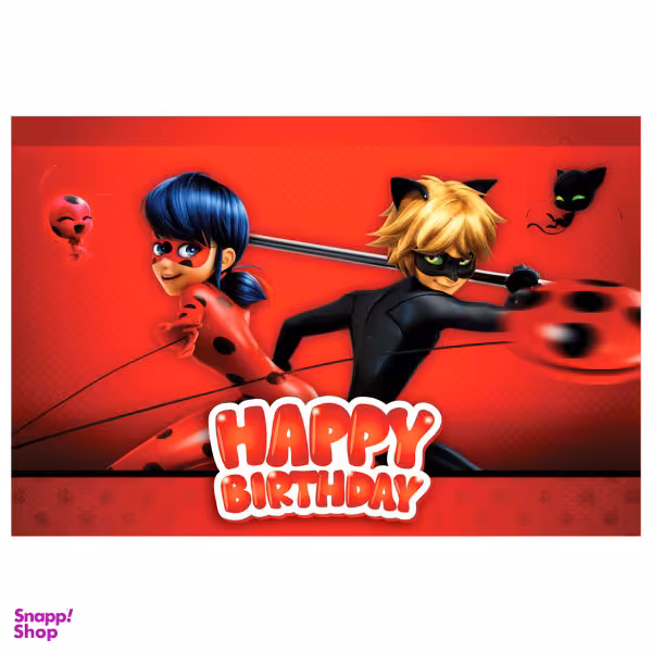 بنر تم تولد طرح دختر کفشدوزکی و گربه سیاه کد 1005