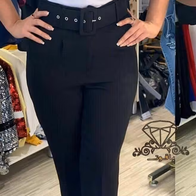 شلوار دمپا چاکدار کمربنددار2070