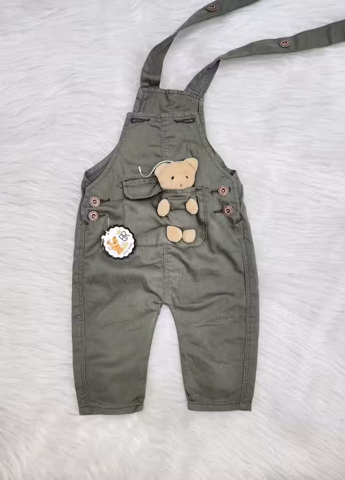 پیشبندی کتان بهار طرح خرس عروسکی کد 4167