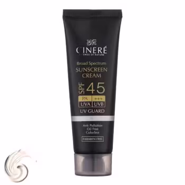 کرم ضد آفتاب آقایان SPF45 سینره، حجم 50 میلی‌لیتر