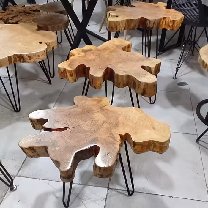 ست سه عددی میز عسلی روستیک توسکا با پایه فلزی