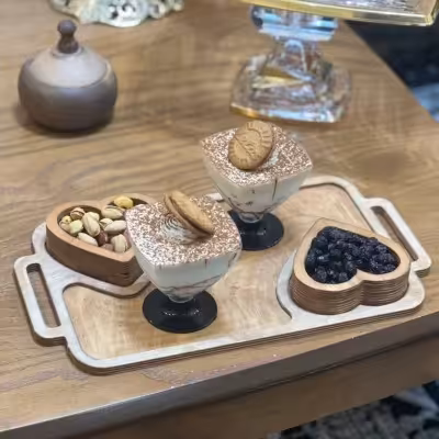 سینی چوبی 2 قلب