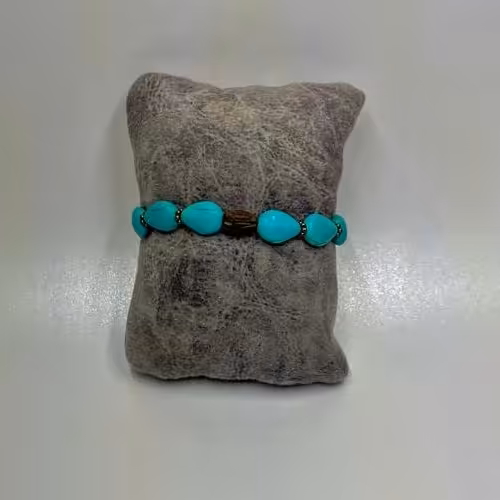 دستبند وز ن 16گرم آبی فیروزه ایی رنگ