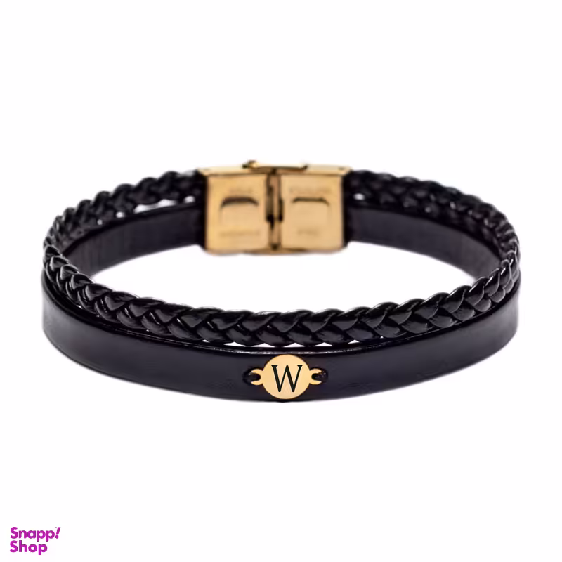 دستبند طلا 18 عیار مردانه لیردا مدل حرف W