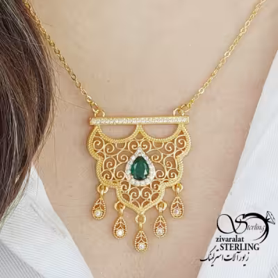 گردنبند طرح شمایل مشابه طلا کد 17058