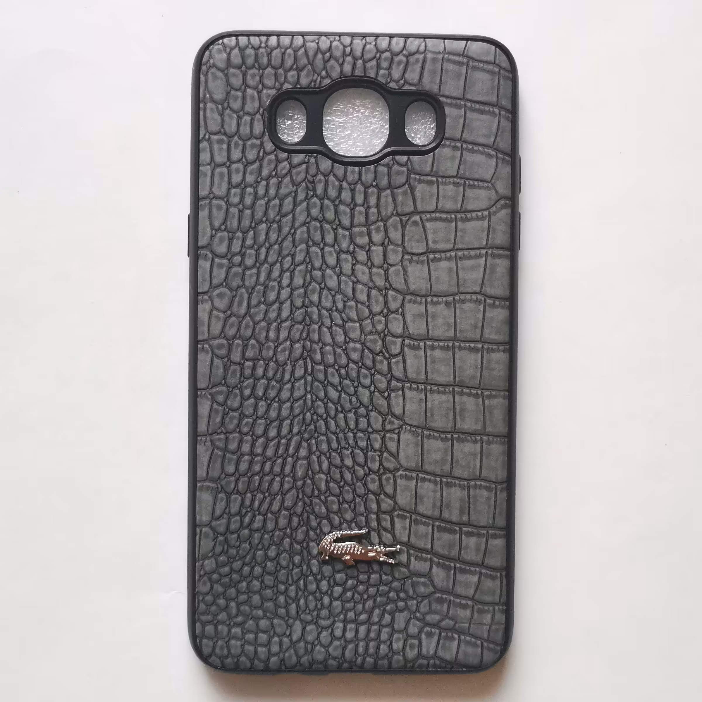 قاب چرمی پوست ماری درجه یک خاکستری گوشی سامسونگ J7 2016 یا J710