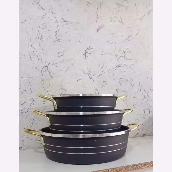 سه تابه دودسته فرج زنبوری دسته طلائی(پس کرایه)